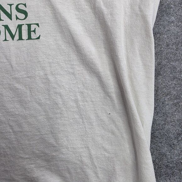 Vintage World Peace Begins at Home Shirt Mens Small White Graphic Roses Distress - Picture 9 of 13